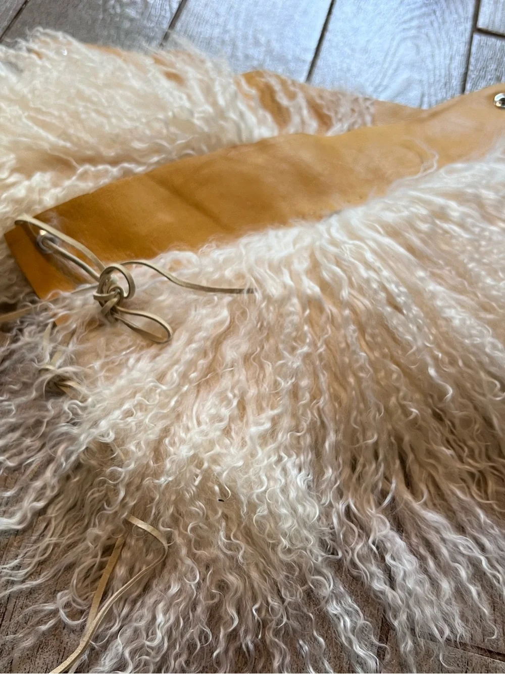 Authentic Custom handcrafted lamb fur boot toppers or foot/ankle adornment